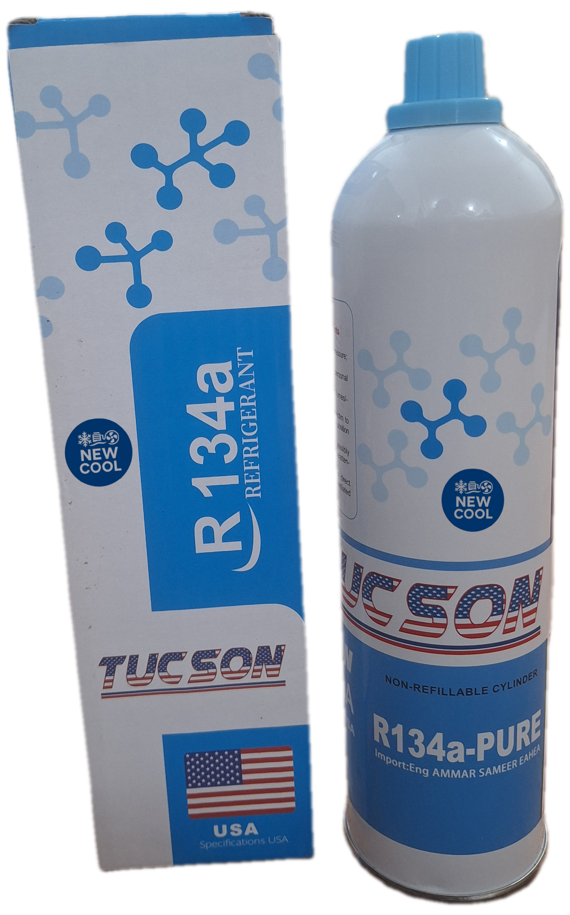 گاز کولر خودرو R134a توسان ۱ کیلوگرم